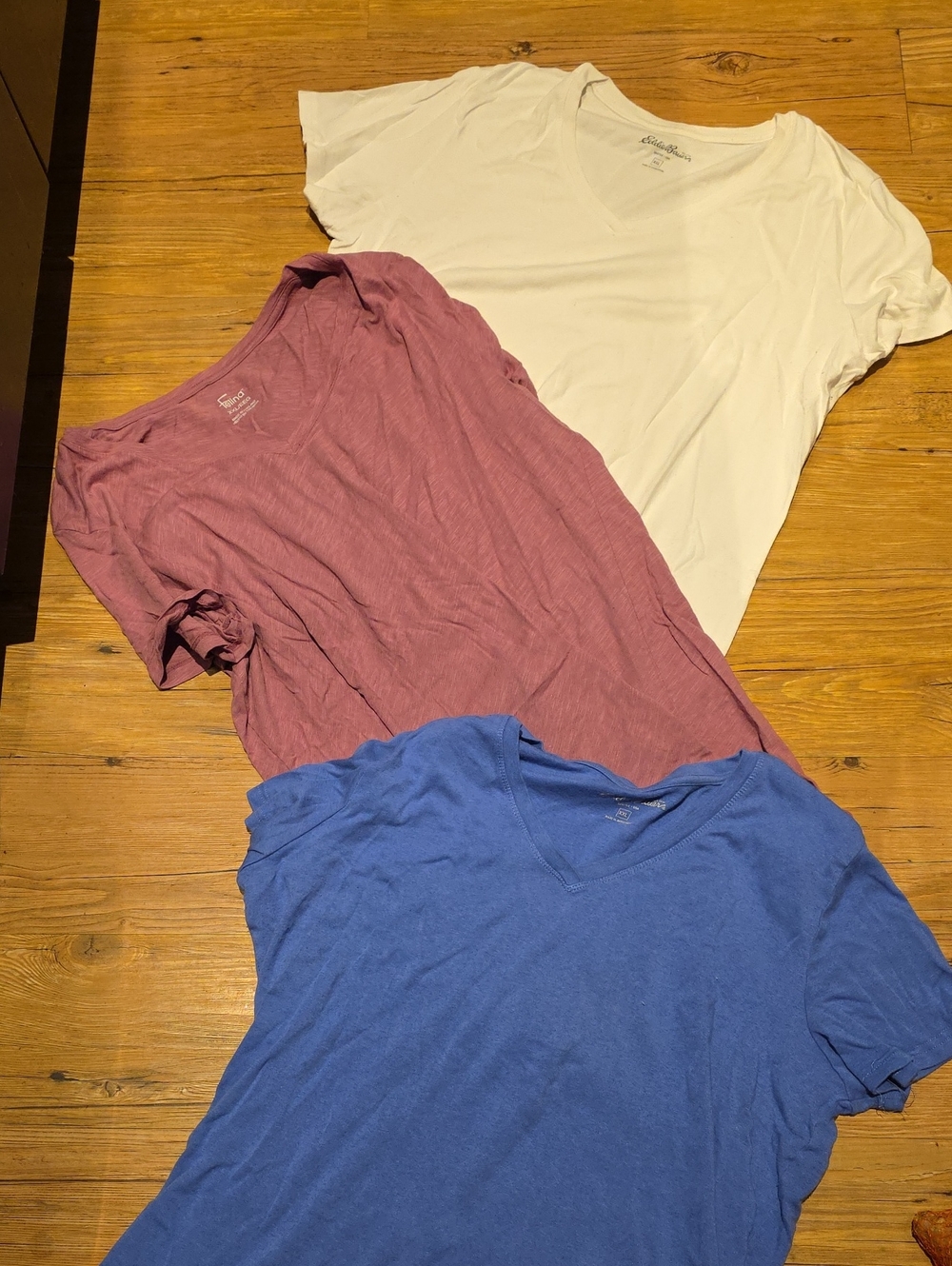 Eddie Bauer Short Sleeve Tees - Blue, Mauve, Cream